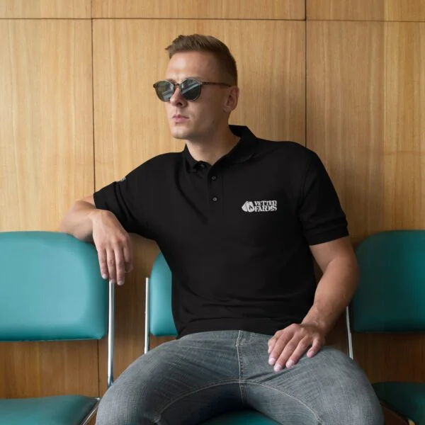 Men's Premium Polo (Light Logo) - Image 2