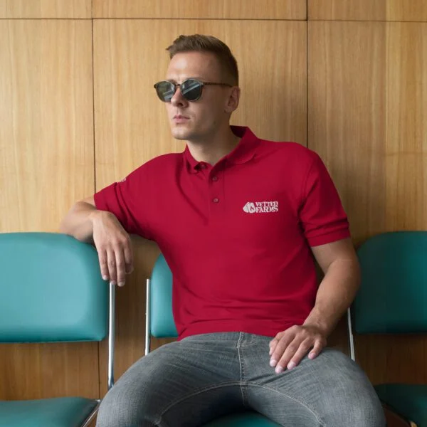 Men's Premium Polo (Light Logo) - Image 3